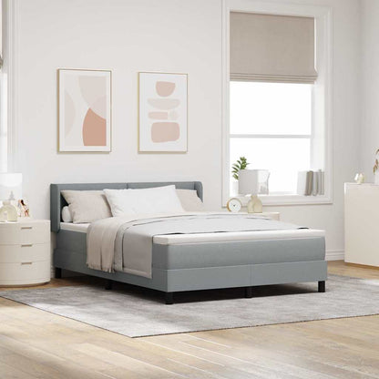 Letto a molle con materasso Grigio chiaro 190 x 140 cm Tessuto