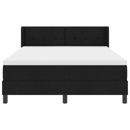 Letto a molle con materasso Nero 190 x 140 cm Tessuto