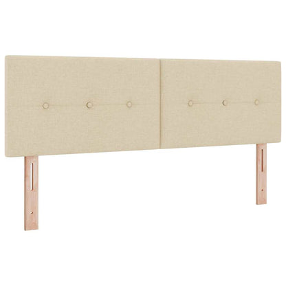 Letto a molle con materasso Crema 190 x 140 cm Tessuto