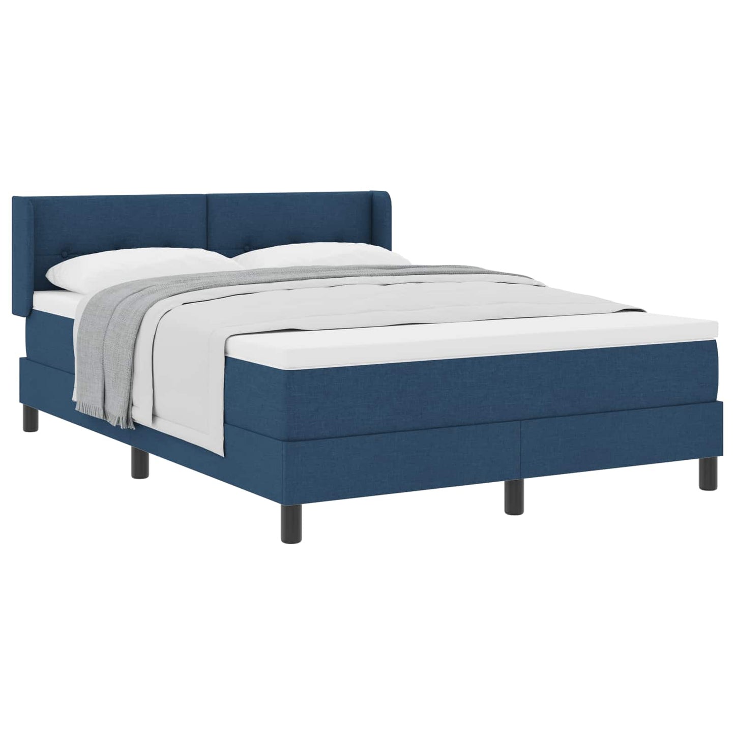 Letto a molle con materasso Blu 190 x 140 cm Tessuto