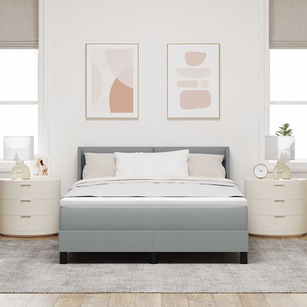 Letto a molle con materasso Grigio chiaro 200 x 140 cm Tessuto