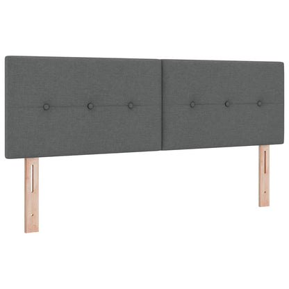 Letto a molle con materasso Grigio scuro 200 x 140 cm Tessuto