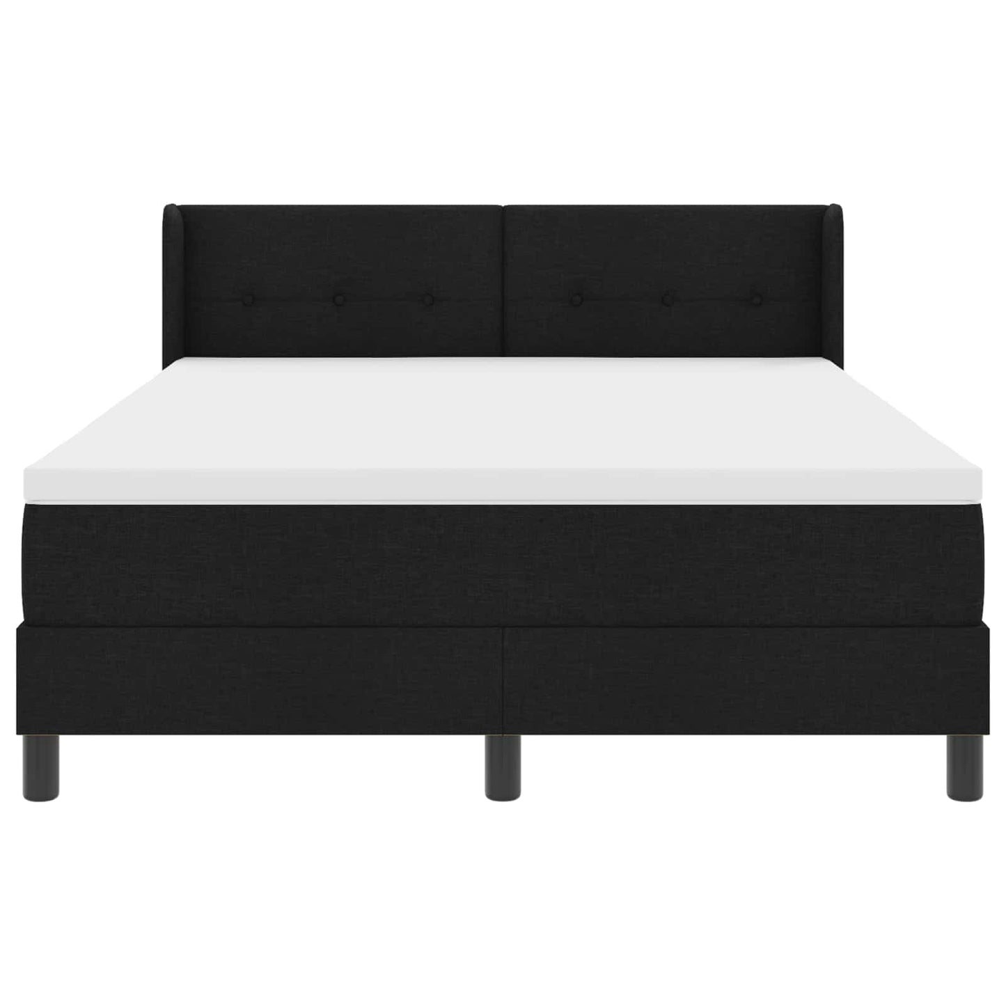 Letto a molle con materasso Nero 200 x 140 cm Tessuto