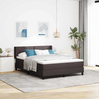 Letto a molle con materasso Marrone Scuro 200 x 140 cm Tessuto