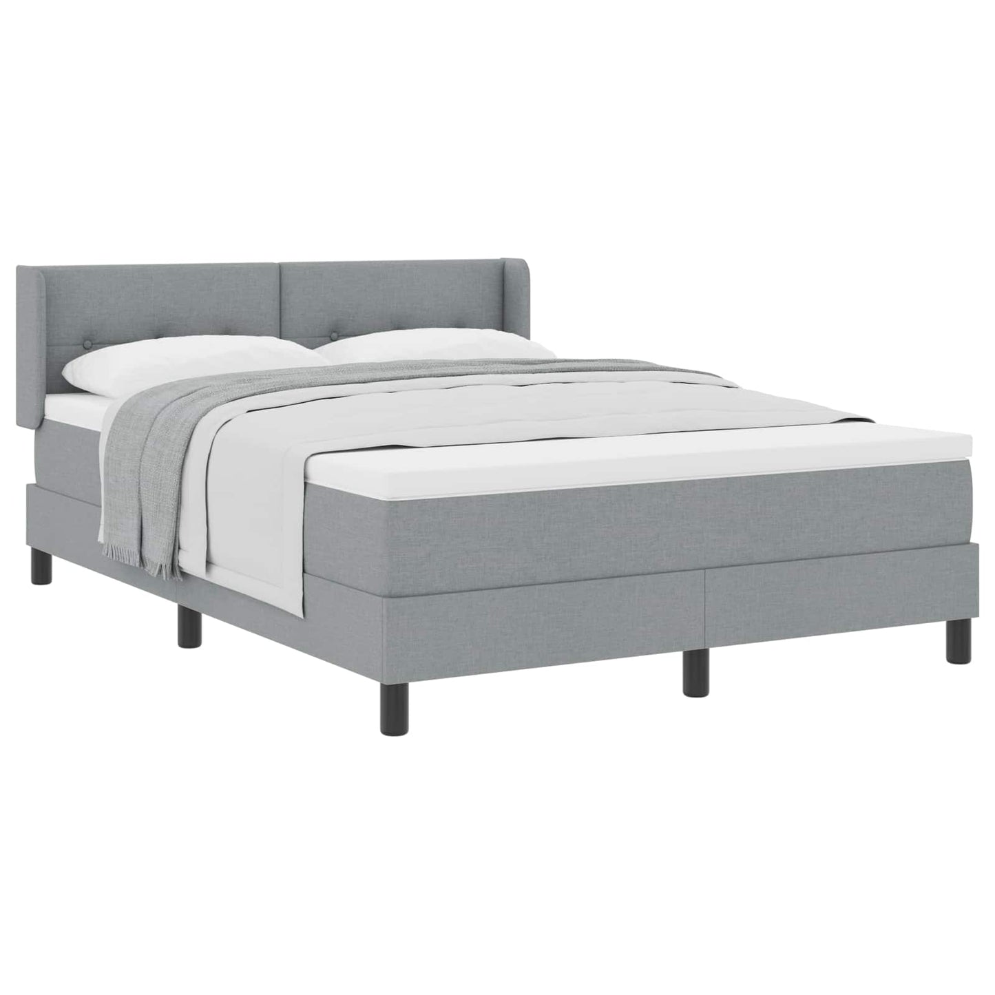Letto a molle con materasso Grigio chiaro 200 x 160 cm Tessuto