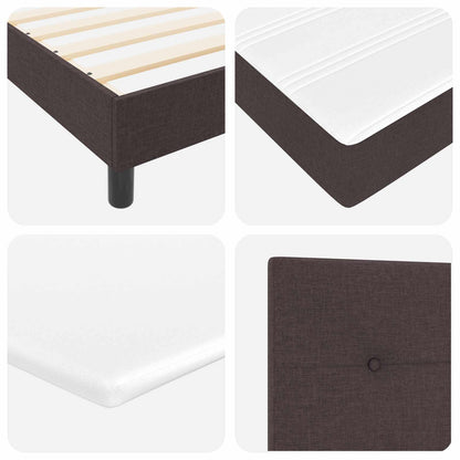 Letto a molle con materasso Marrone Scuro 200 x 160 cm Tessuto