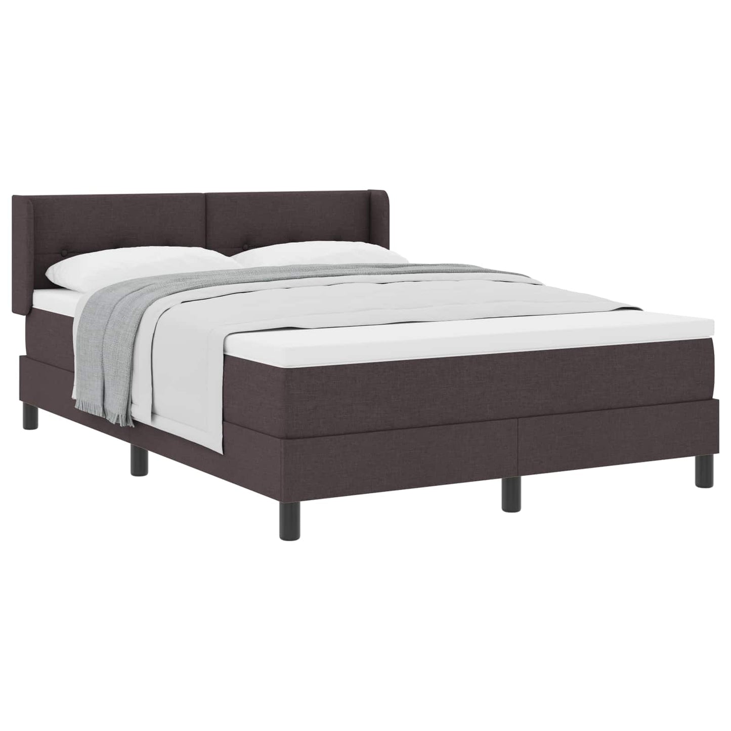 Letto a molle con materasso Marrone Scuro 200 x 160 cm Tessuto