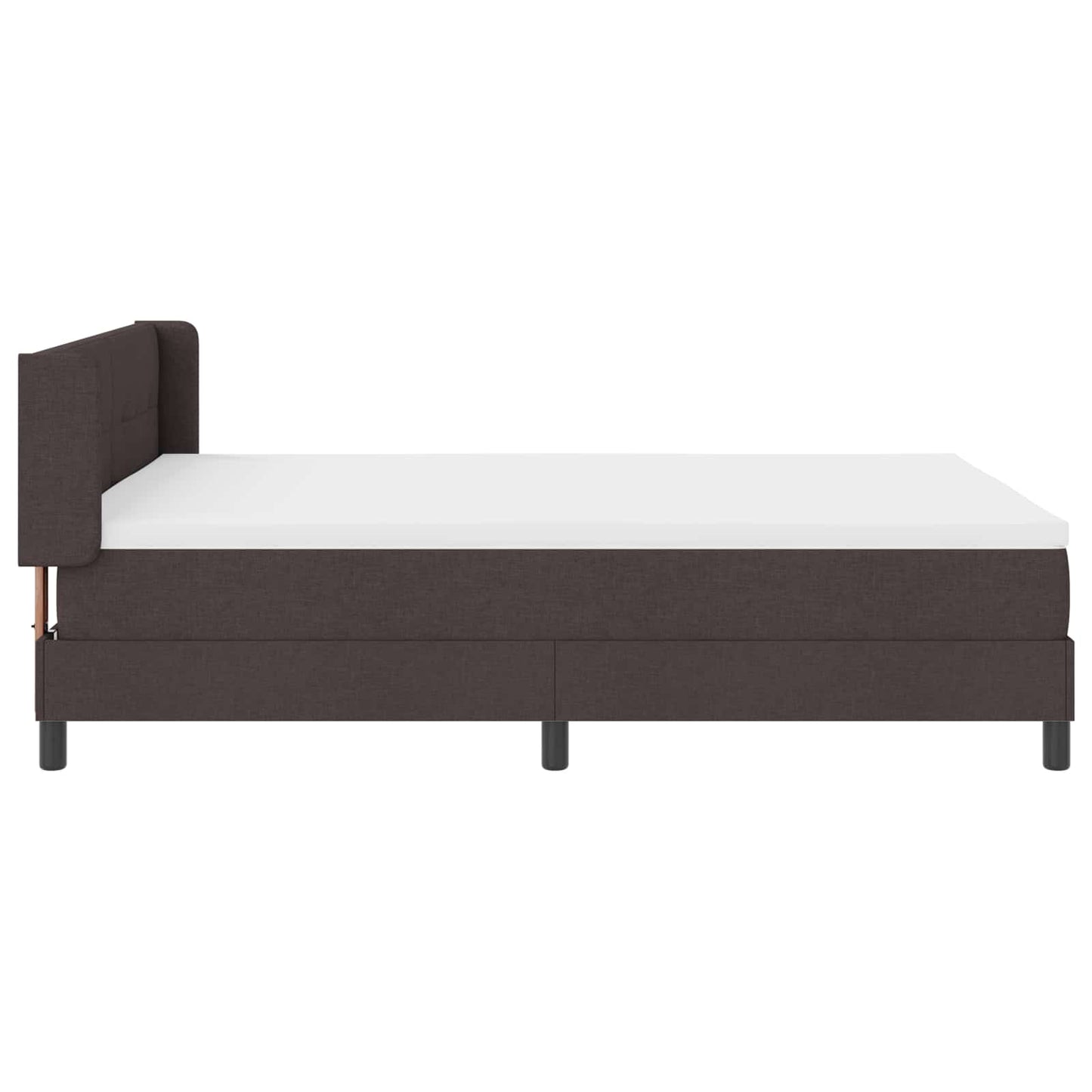 Letto a molle con materasso Marrone Scuro 200 x 160 cm Tessuto