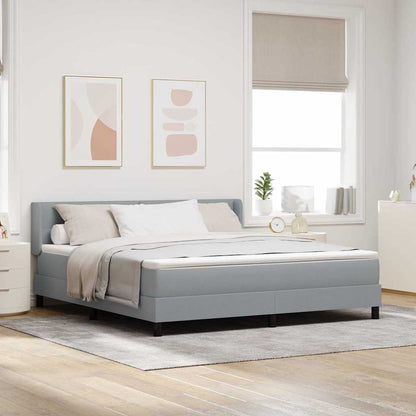 Letto a molle con materasso Grigio chiaro 200 x 180 cm Tessuto
