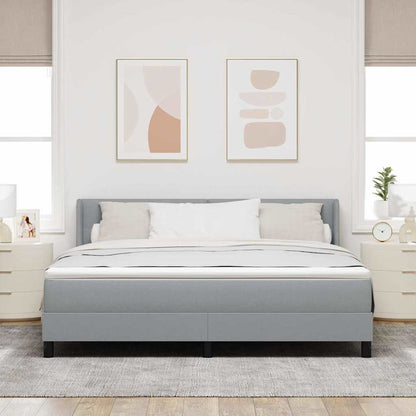 Letto a molle con materasso Grigio chiaro 200 x 180 cm Tessuto