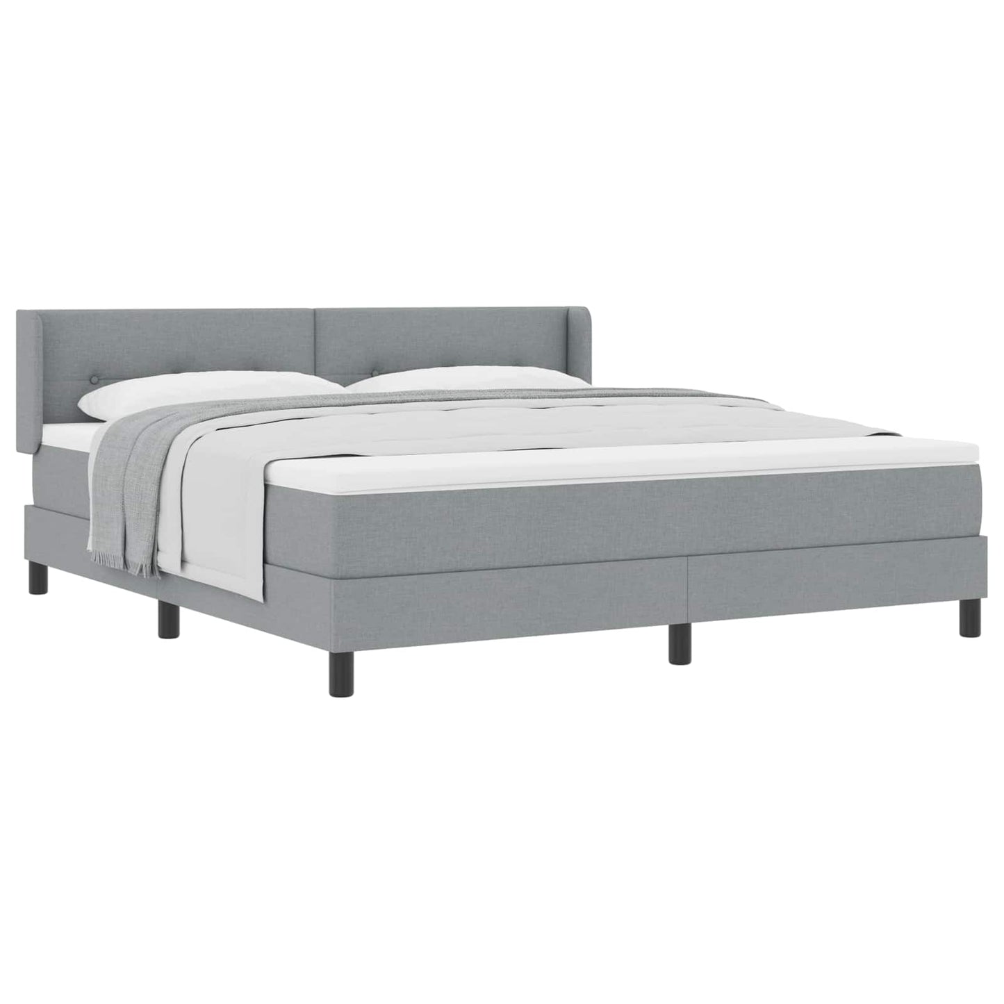 Letto a molle con materasso Grigio chiaro 200 x 180 cm Tessuto