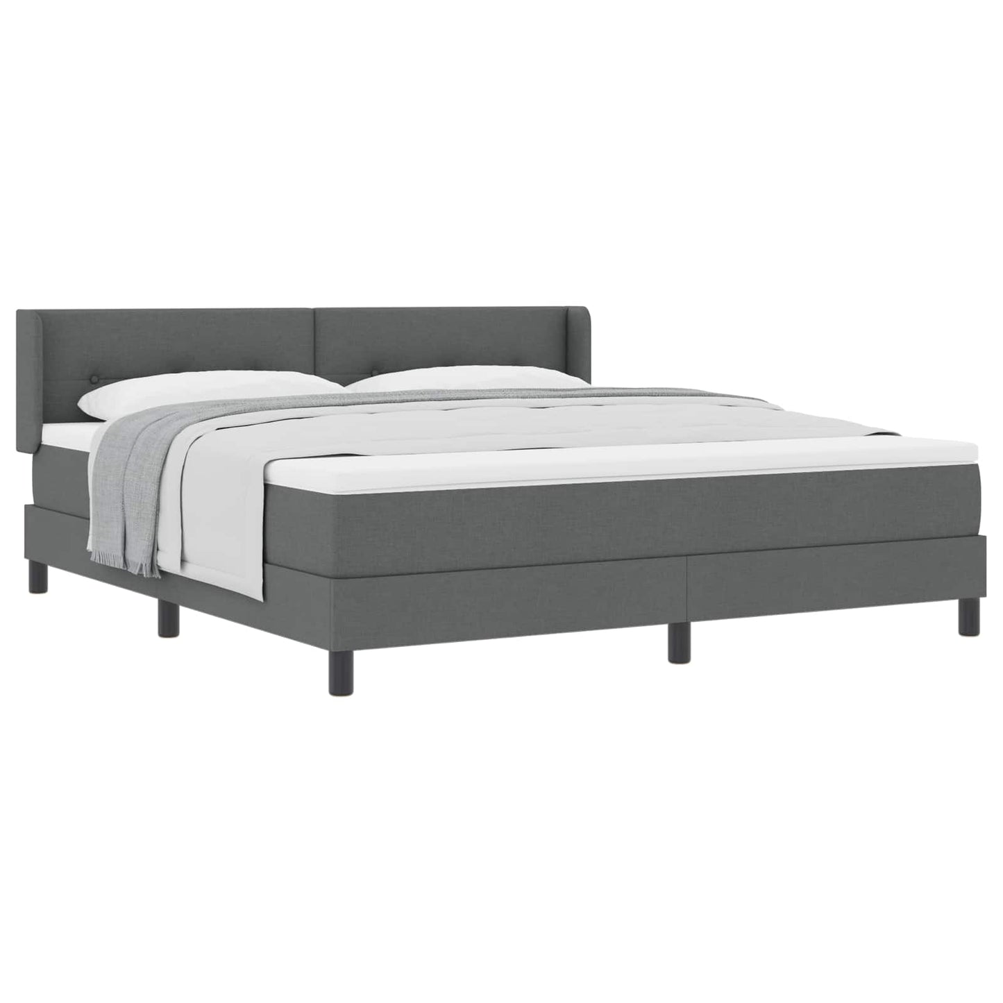 Letto a molle con materasso Grigio scuro 200 x 180 cm Tessuto