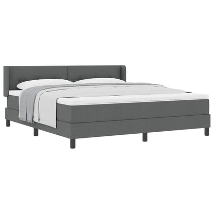 Letto a molle con materasso Grigio scuro 200 x 180 cm Tessuto