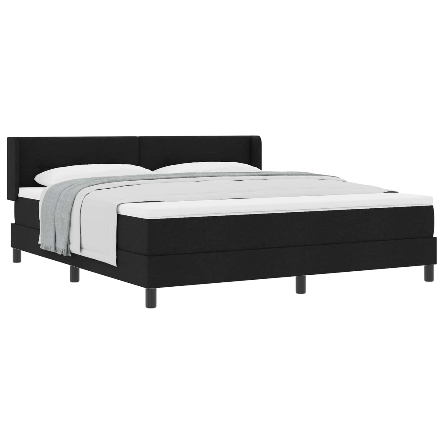 Letto a molle con materasso Nero 200 x 180 cm Tessuto