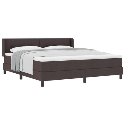 Letto a molle con materasso Marrone Scuro 200 x 180 cm Tessuto