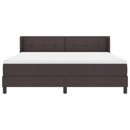 Letto a molle con materasso Marrone Scuro 200 x 180 cm Tessuto