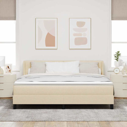 Letto a molle con materasso Crema 200 x 180 cm Tessuto