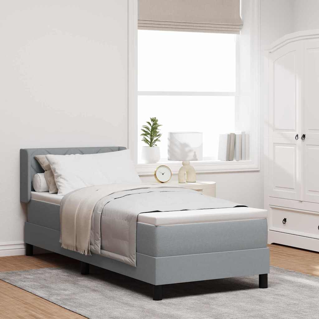 Letto a molle con materasso Grigio chiaro 200 x 80 cm Tessuto