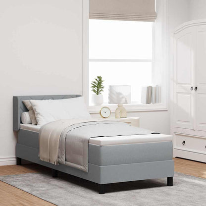 Letto a molle con materasso Grigio chiaro 200 x 80 cm Tessuto
