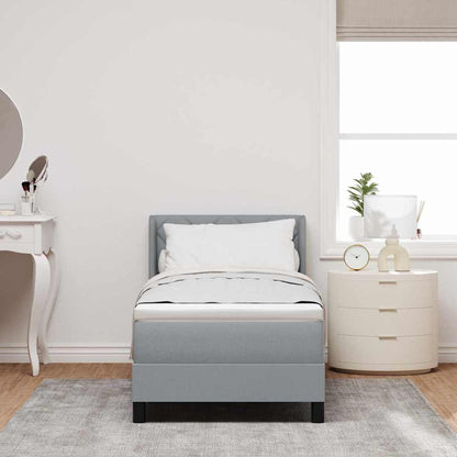 Letto a molle con materasso Grigio chiaro 200 x 80 cm Tessuto