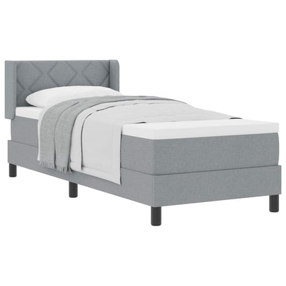 Letto a molle con materasso Grigio chiaro 200 x 80 cm Tessuto