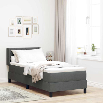Letto a molle con materasso Grigio scuro 200 x 80 cm Tessuto