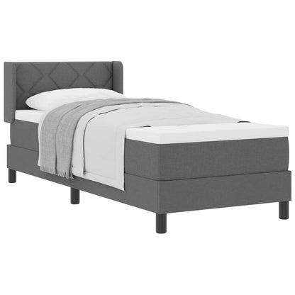 Letto a molle con materasso Grigio scuro 200 x 80 cm Tessuto