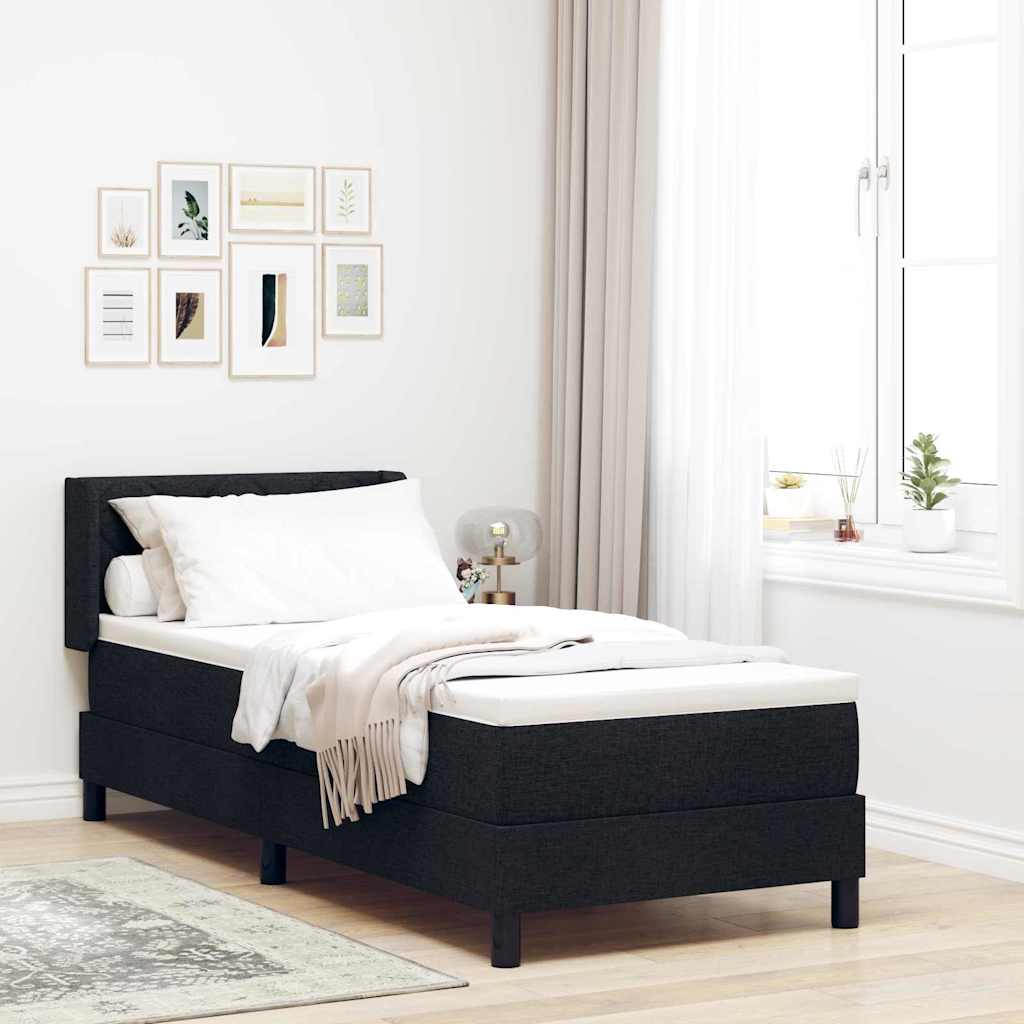 Letto a molle con materasso Nero 200 x 80 cm Tessuto