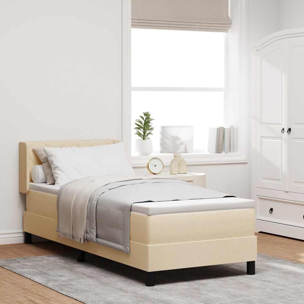 Letto a molle con materasso Crema 200 x 80 cm Tessuto