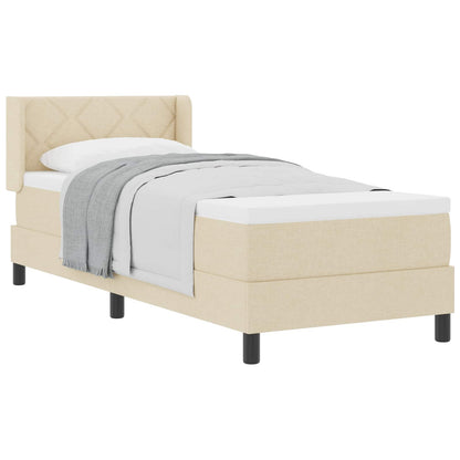 Letto a molle con materasso Crema 200 x 80 cm Tessuto