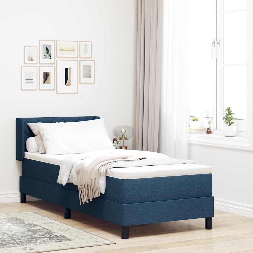 Letto a molle con materasso Blu 200 x 80 cm Tessuto
