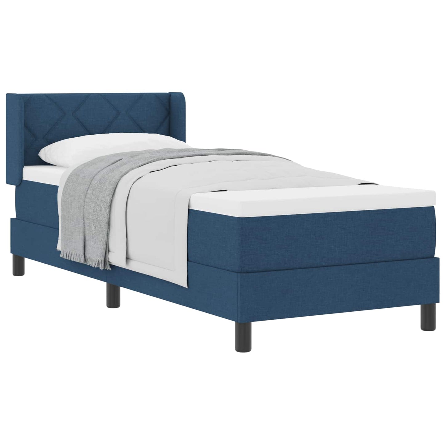 Letto a molle con materasso Blu 200 x 80 cm Tessuto