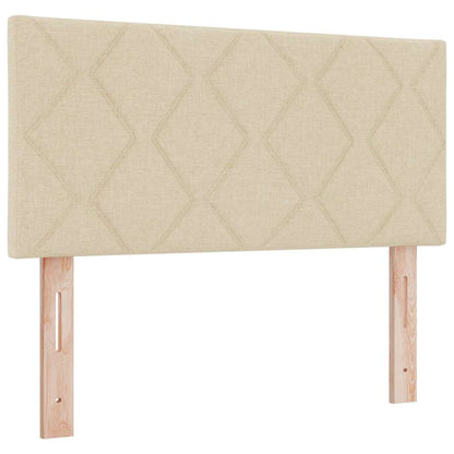 Letto a molle con materasso Crema 190 x 90 cm Tessuto