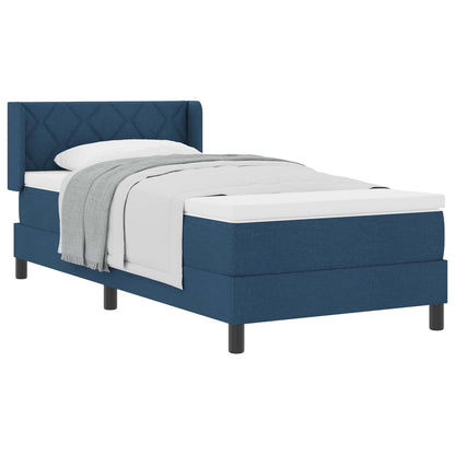 Letto a molle con materasso Blu 190 x 90 cm Tessuto
