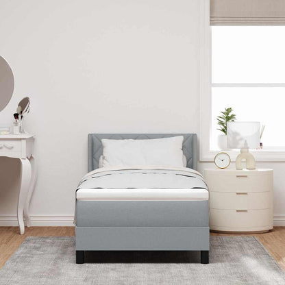 Letto a molle con materasso Grigio chiaro 200 x 90 cm Tessuto