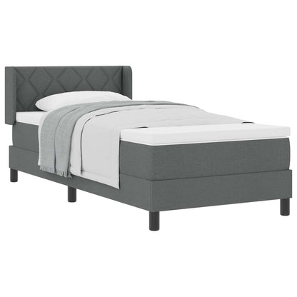 Letto a molle con materasso Grigio scuro 200 x 90 cm Tessuto