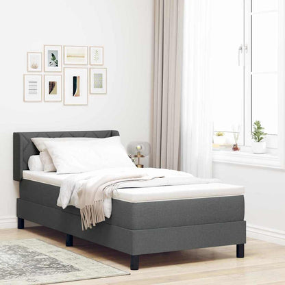 Letto a molle con materasso Grigio scuro 200 x 100 cm Tessuto