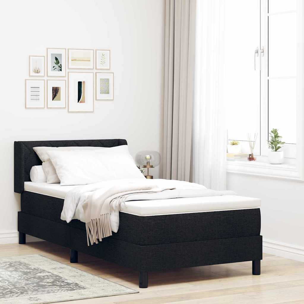 Letto a molle con materasso Nero 200 x 100 cm Tessuto