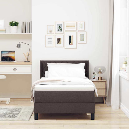 Letto a molle con materasso Marrone Scuro 200 x 100 cm Tessuto