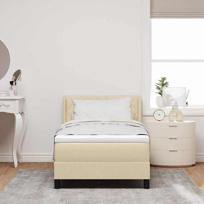 Letto a molle con materasso Crema 200 x 100 cm Tessuto