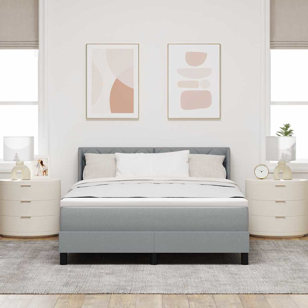 Letto a molle con materasso Grigio chiaro 200 x 160 cm Tessuto