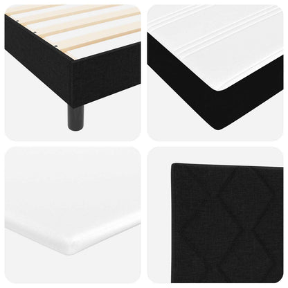 Letto a molle con materasso Nero 200 x 160 cm Tessuto