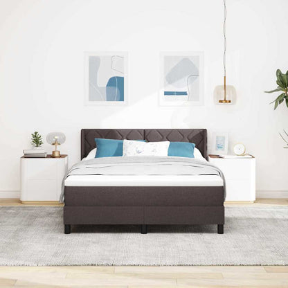 Letto a molle con materasso Marrone Scuro 200 x 160 cm Tessuto