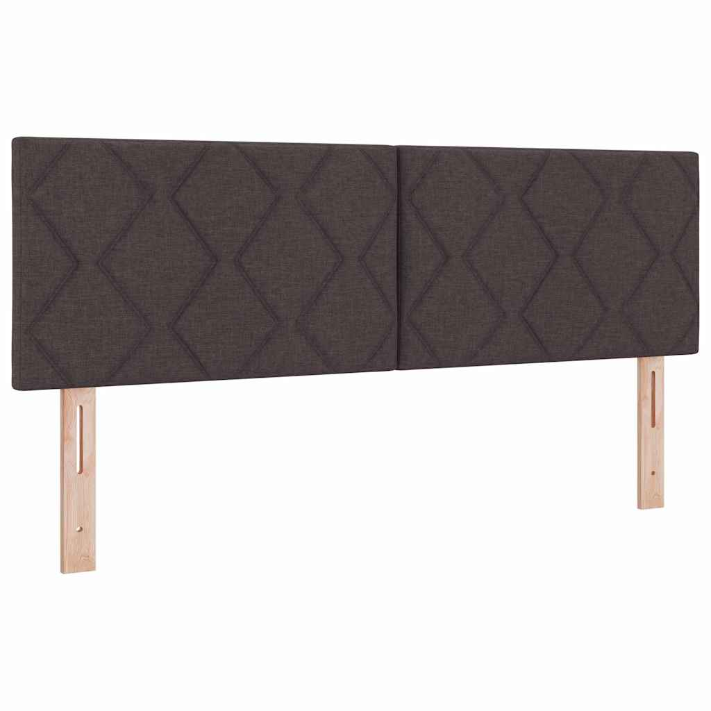 Letto a molle con materasso Marrone Scuro 200 x 160 cm Tessuto