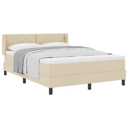 Letto a molle con materasso Crema 200 x 160 cm Tessuto