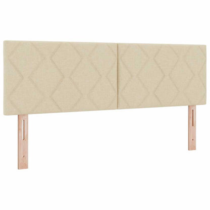 Letto a molle con materasso Crema 200 x 160 cm Tessuto