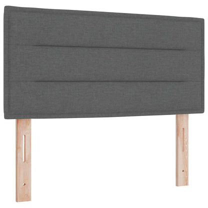 Letto a molle con materasso Grigio scuro 190 x 90 cm Tessuto