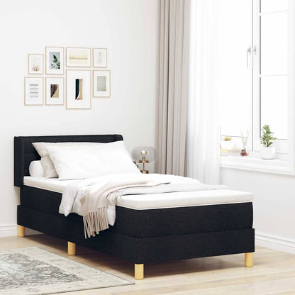 Letto a molle con materasso Nero 190 x 90 cm Tessuto