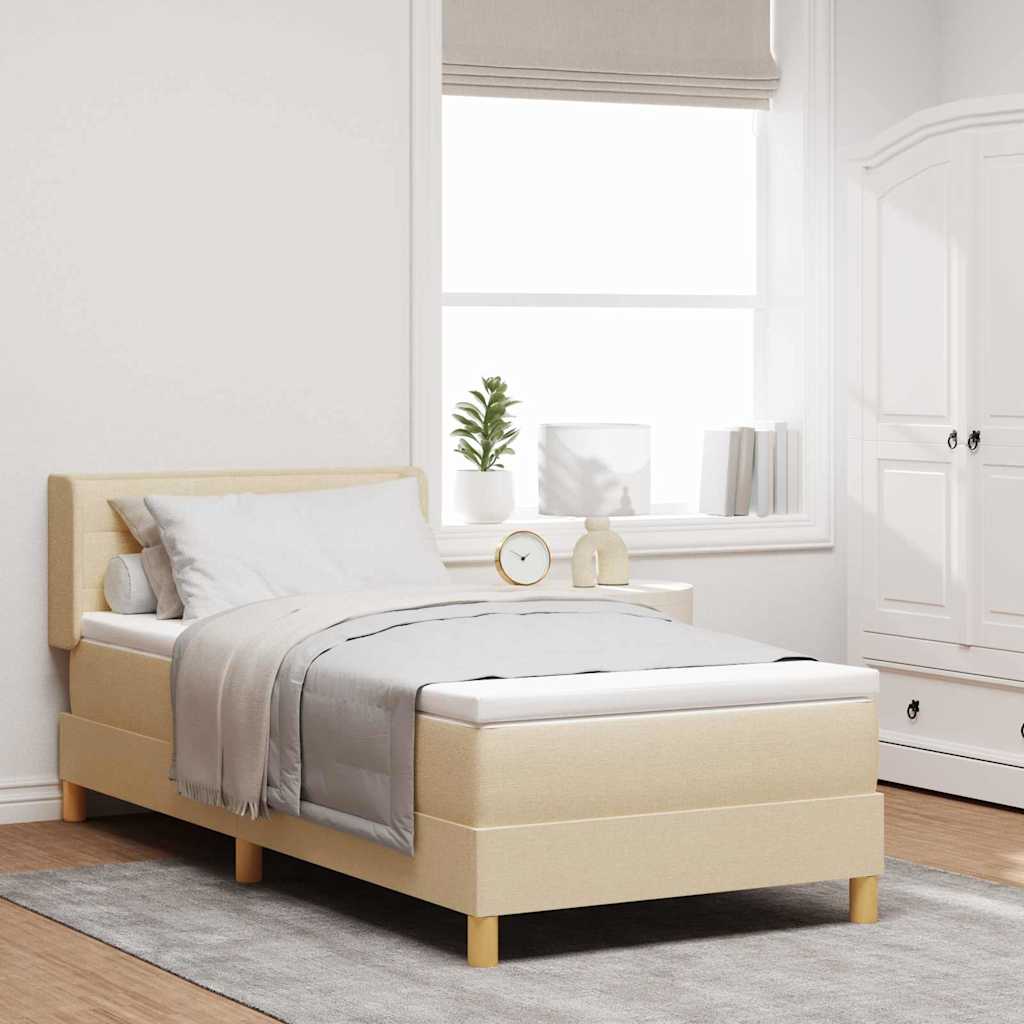 <strong>Letto a Molle< / strong> Crema 90 x 190 cm Tessuto