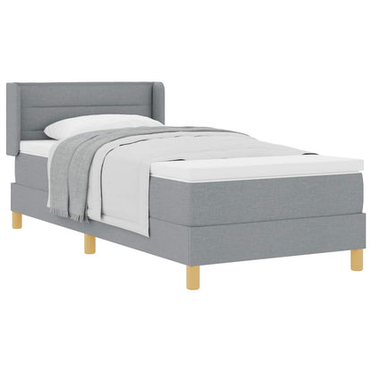 Letto a molle con materasso Grigio chiaro 200 x 90 cm Tessuto